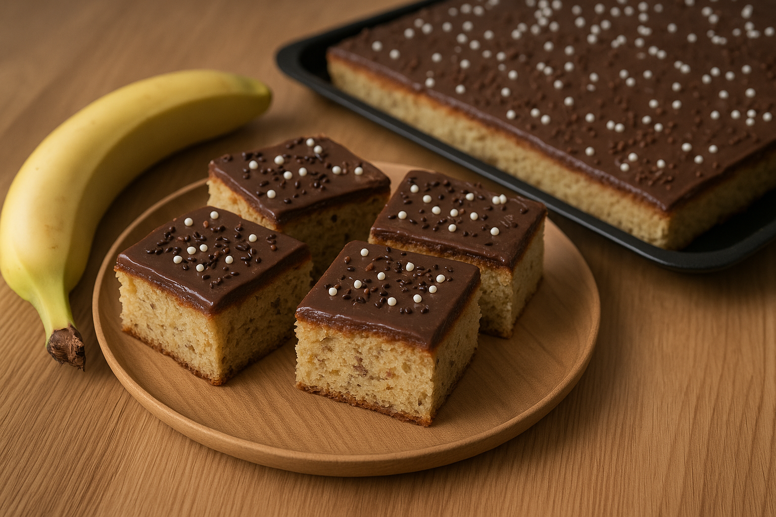 Mokka-neliöt banaanilla: resepti Suomessa